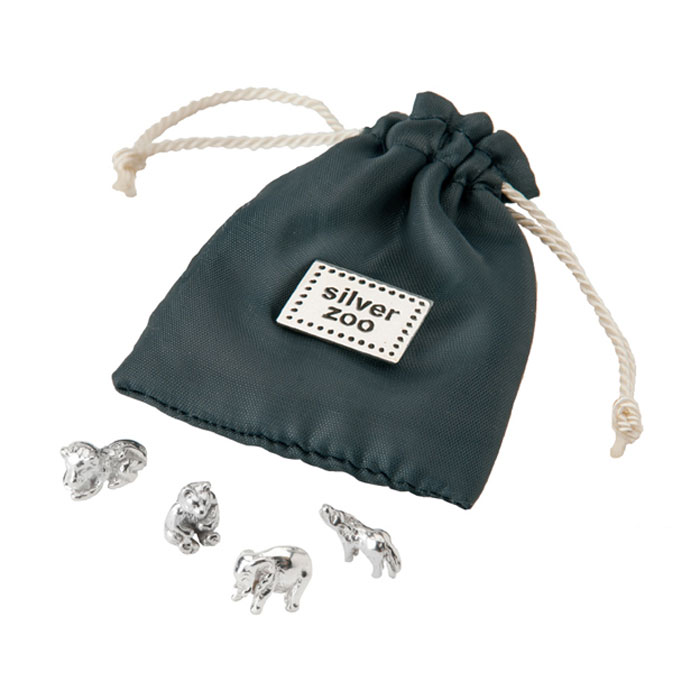 Personalised Silver Zoo Charms Pouch Tales From The Earth