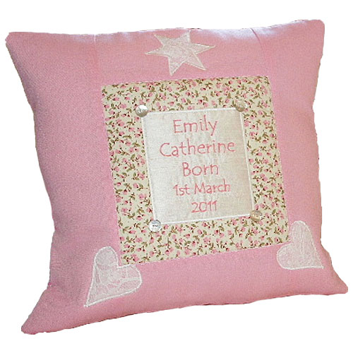 Lace Trimmed Vintage Style Christening Cushion