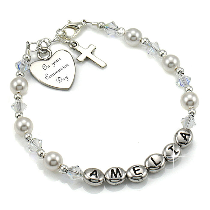 First Communion Christening Name Bracelet With Engraving