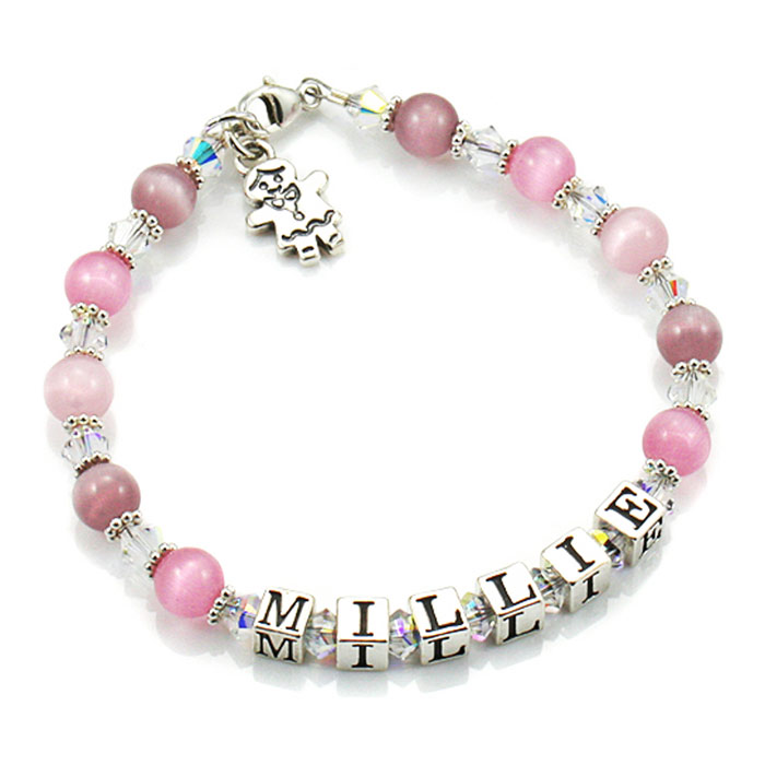 Personalised Silver Name Bracelet with Gingerbread Charm