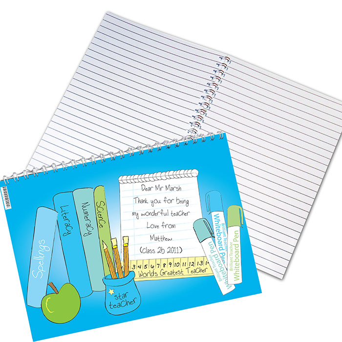 Personalised Male Teacher Books Notebook