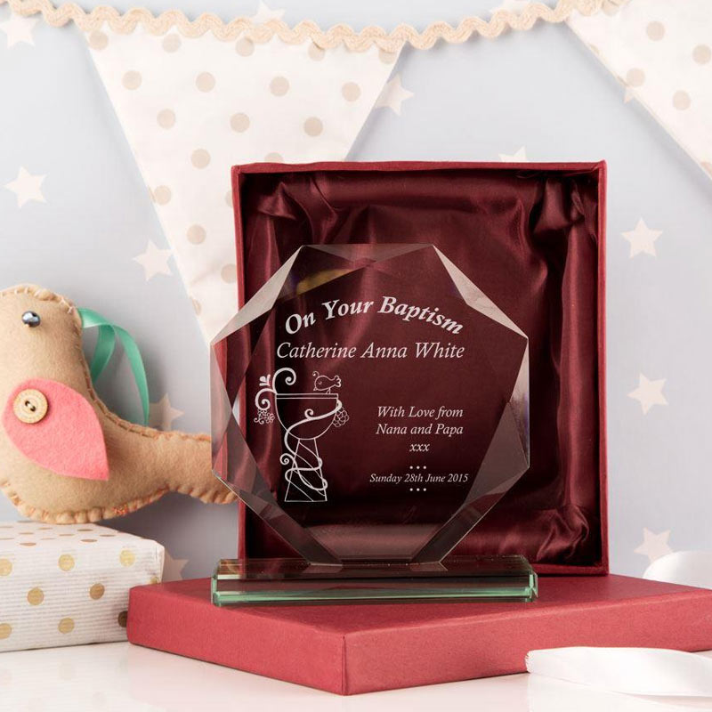 Personalised On Your Baptism Cut Glass Award