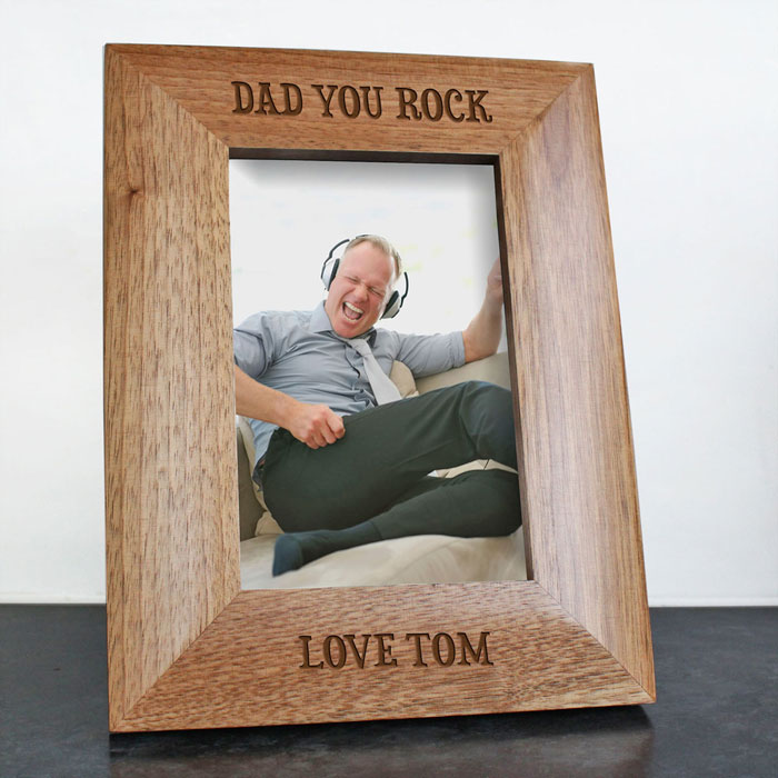 Personalised Dad You Rock Engraved Photo Frame