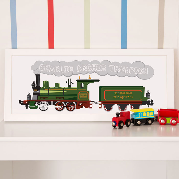 Large Steam Train Personalised Framed Print