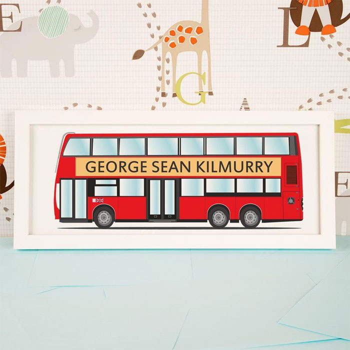Large London Bus Personalised Framed Print