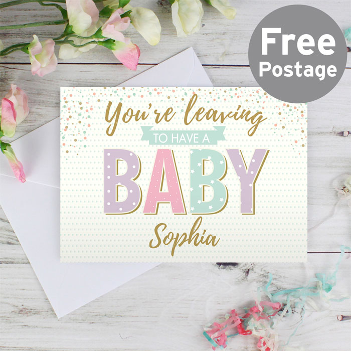 Youre Leaving To Have A Baby Personalised Card