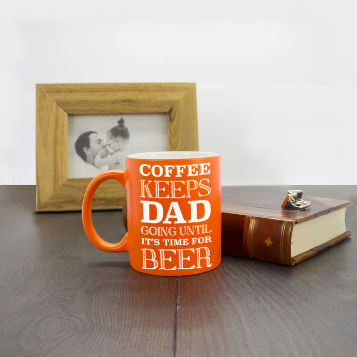 Coffee and Beer Loving Dad Matte Coloured Personalised Mug