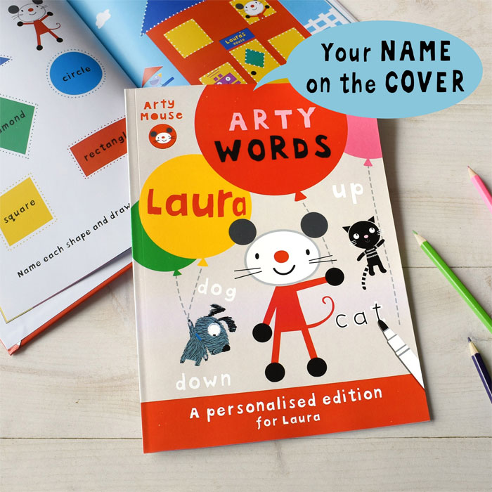 Personalised Arty Mouse Words Activity Book