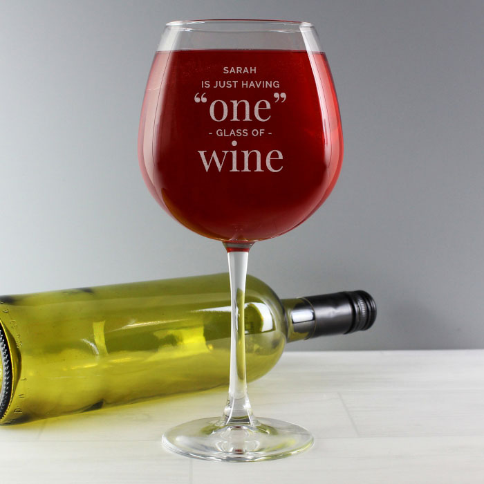 Personalised One Glass Whole Bottle of Wine Glass