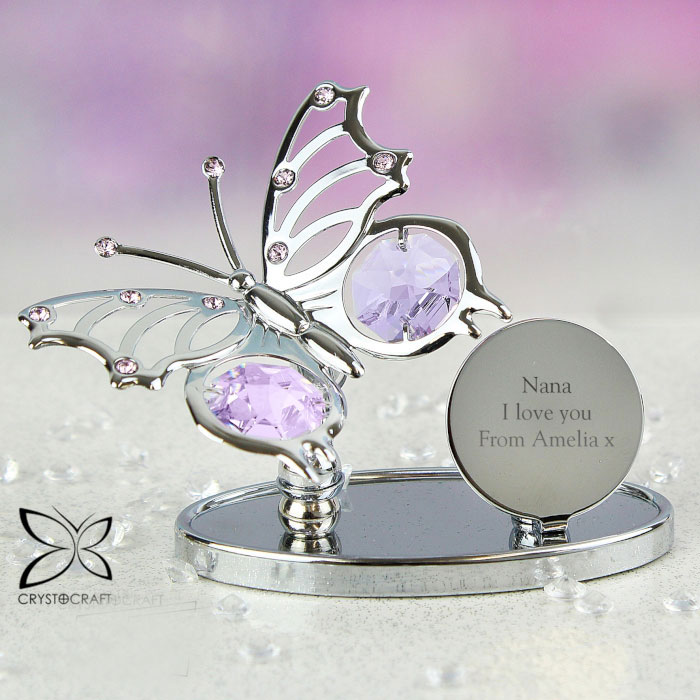 Personalised Crystocraft Butterfly Remembrance Ornament