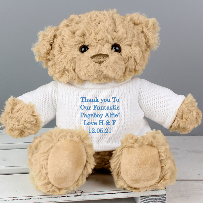Personalised Page Boy Teddy Bear Thank You Gift