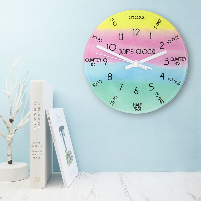 I Can Tell The Time Personalised Glass Wall Clock