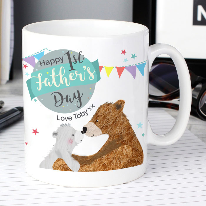 Personalised 1st Fathers Day Daddy Bear Ceramic Mug