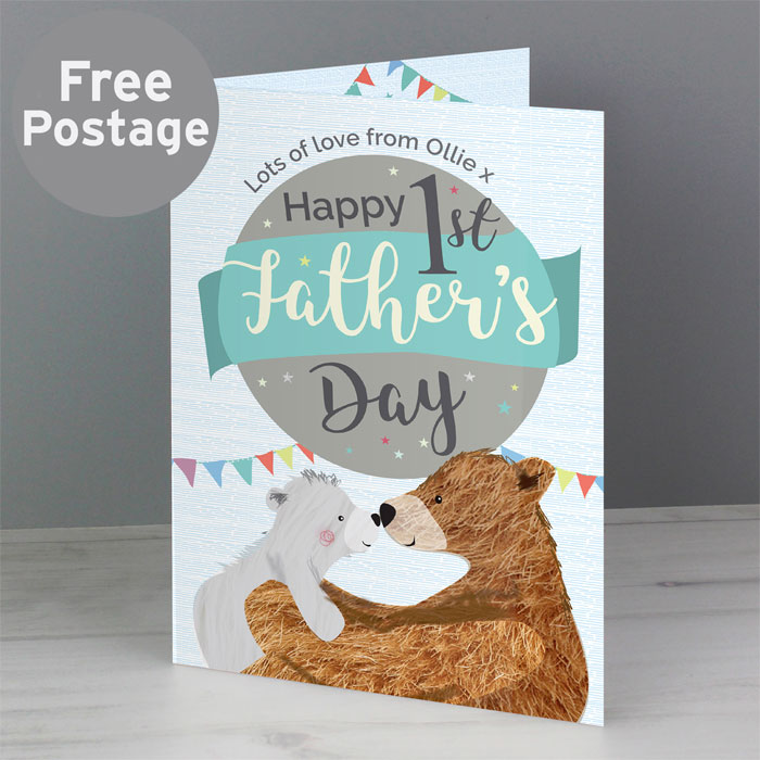 Personalised 1st Fathers Day Daddy Bear Card