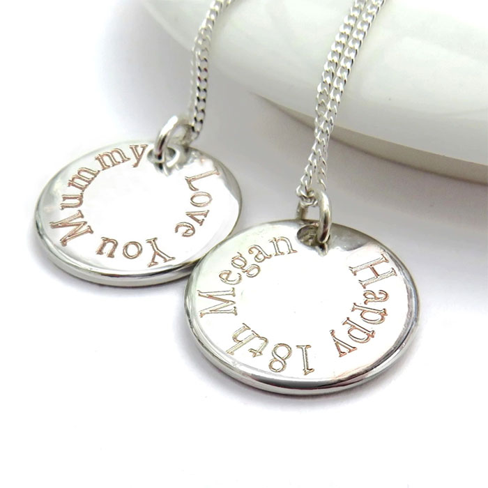 Personalised Silver Plated Edge Necklace