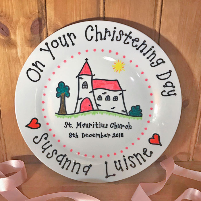 Personalised China Christening Plate
