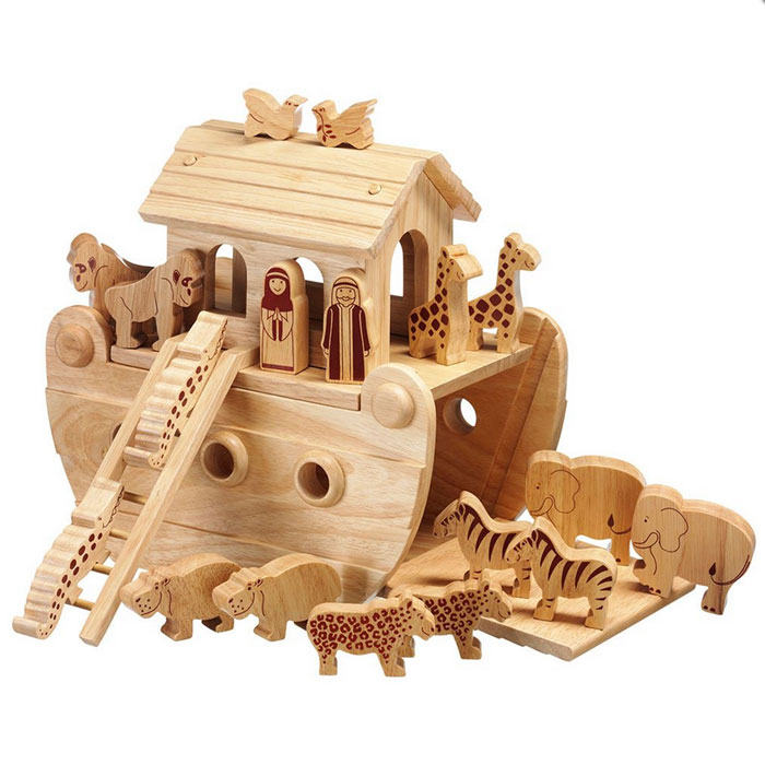 Fair Trade Junior Natural Wooden Noahs Ark Playset