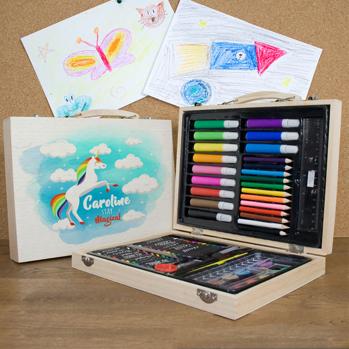 Personalised Rainbow Unicorn Colouring In Art Set