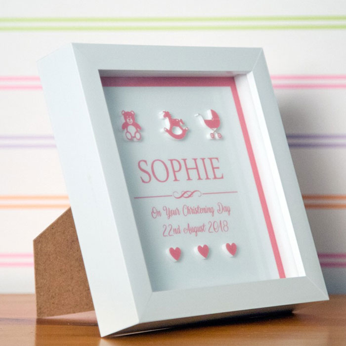 3D Personalised Box Frame for a Baby Girl