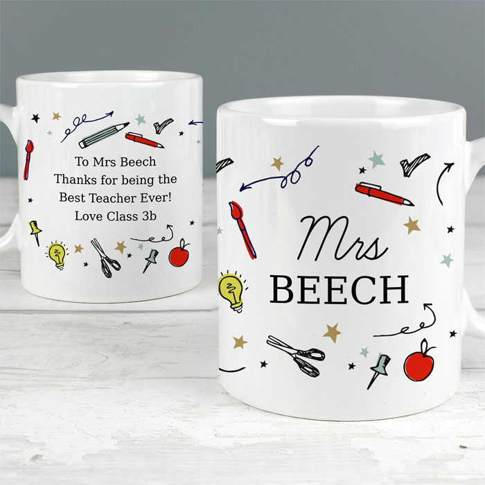 Personalised School Themed Ceramic Teachers Mug