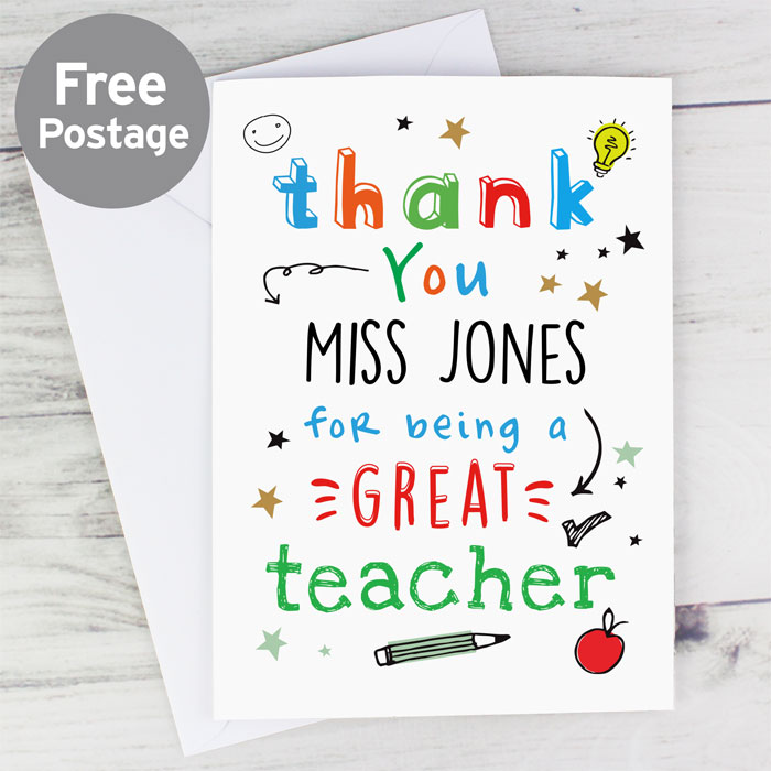 Personalised Thank You For Being a Great Teacher Card