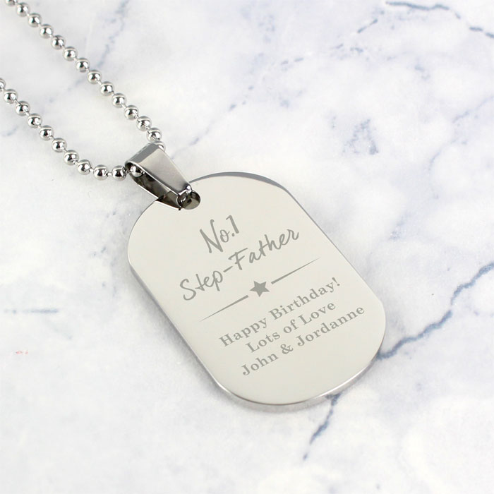 Personalised No1 Stainless Steel Dog Tag Necklace