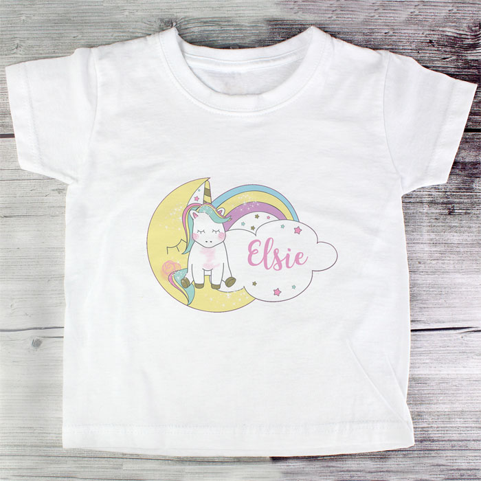 Personalised Baby Unicorn T Shirt Sizes 1-2; 2-3; 3-4 Years