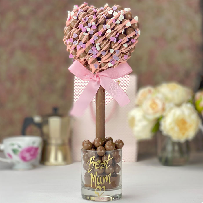 Malteser Heart Sweet Tree With Pink Drizzle