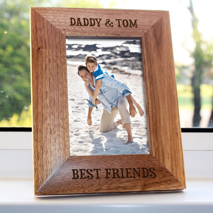 Daddy My Best Friend Engraved Wooden 4x6 Inch Photo Frame