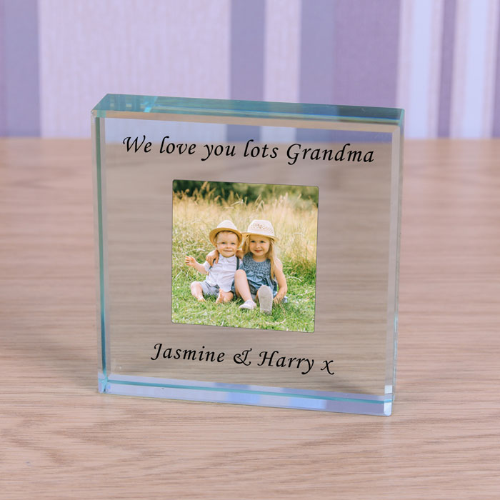 Personalised Glass Token Photo Upload With Message