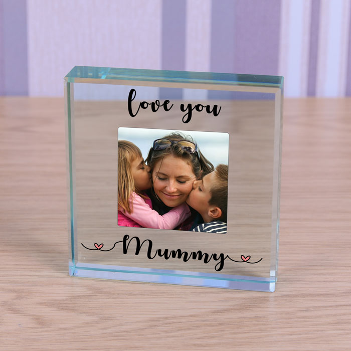 Personalised Glass Photo Token Love You