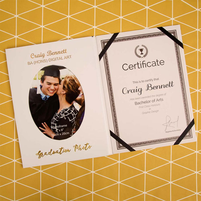 Personalised Graduation Certificate and Photo Holder