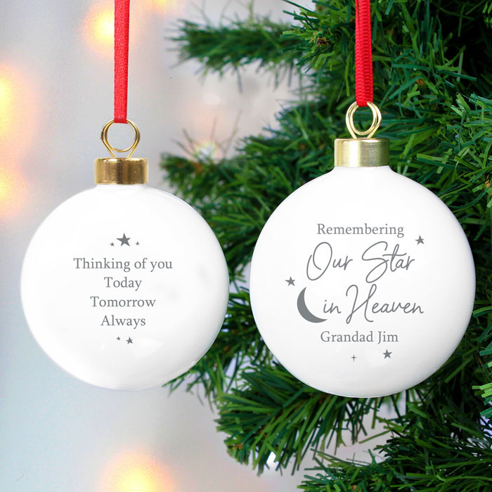 Personalised Our Star In Heaven Christmas Tree Bauble