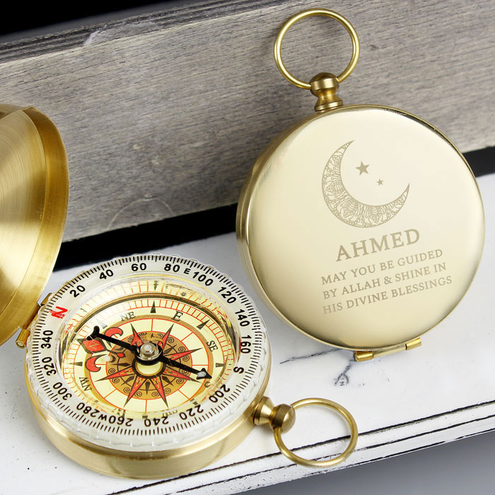 Personalised Engraved Eid Keepsake Compass