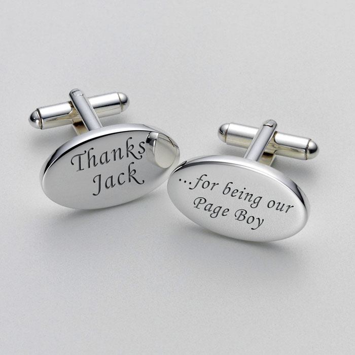 Personalised Thanks For Being Our Page Boy Cufflinks