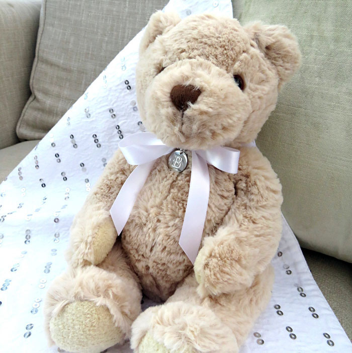Personalised Luxury Teddy Bear & Stainless Steel Letter Disc