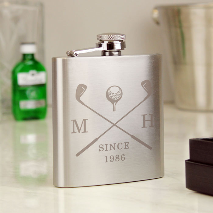Personalised Stainless Steel Golf Hip Flask