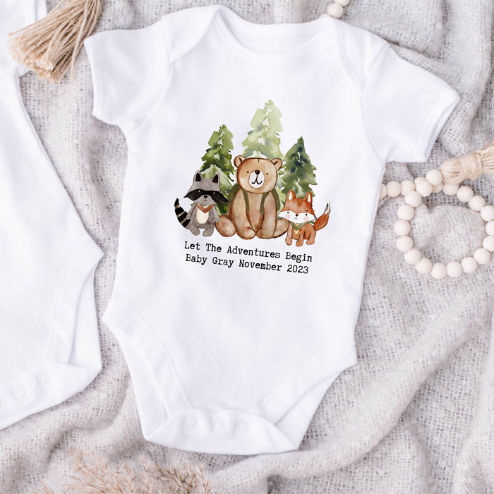 Personalised Woodland Baby Vest