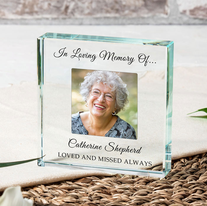Personalised Glass In Loving Memory Memorial Photo Token
