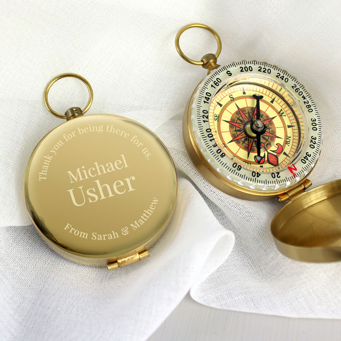 Personalised Wedding Compass Appreciation Gift