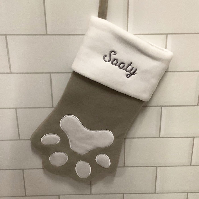Personalised Grey Pet Christmas Stocking