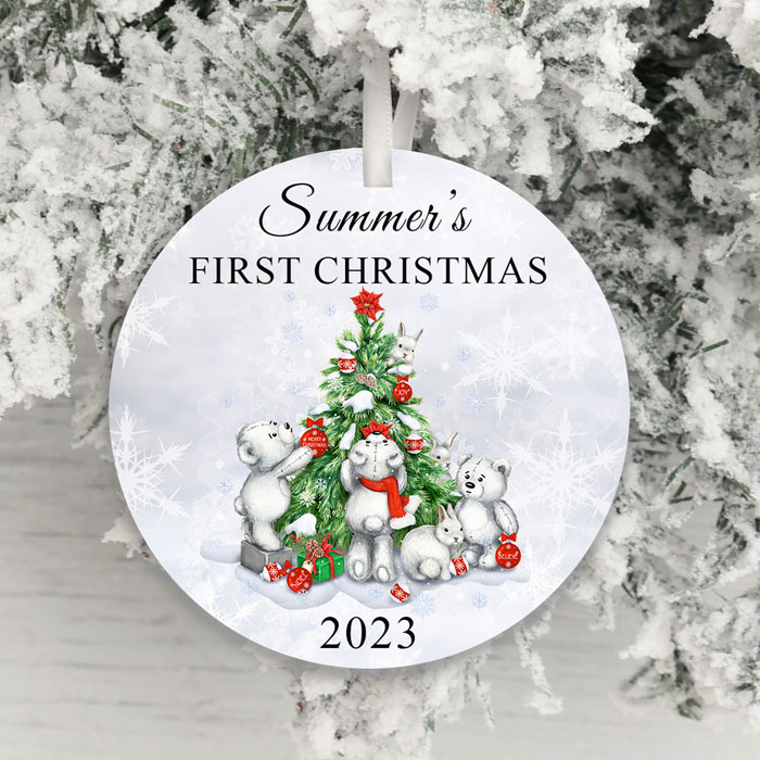 Acrylic Personalised Babys First Christmas Tree Decoration
