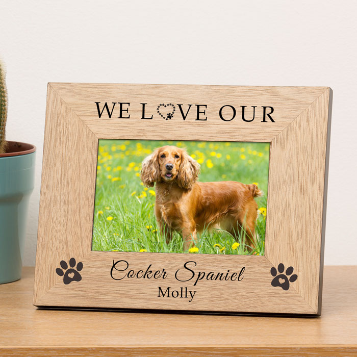 I Love My We Love Our Dog Wooden Photo Frame 7 x 5 Inch