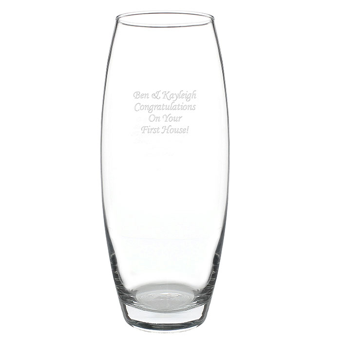 Engraved Tapered Thank You Vase