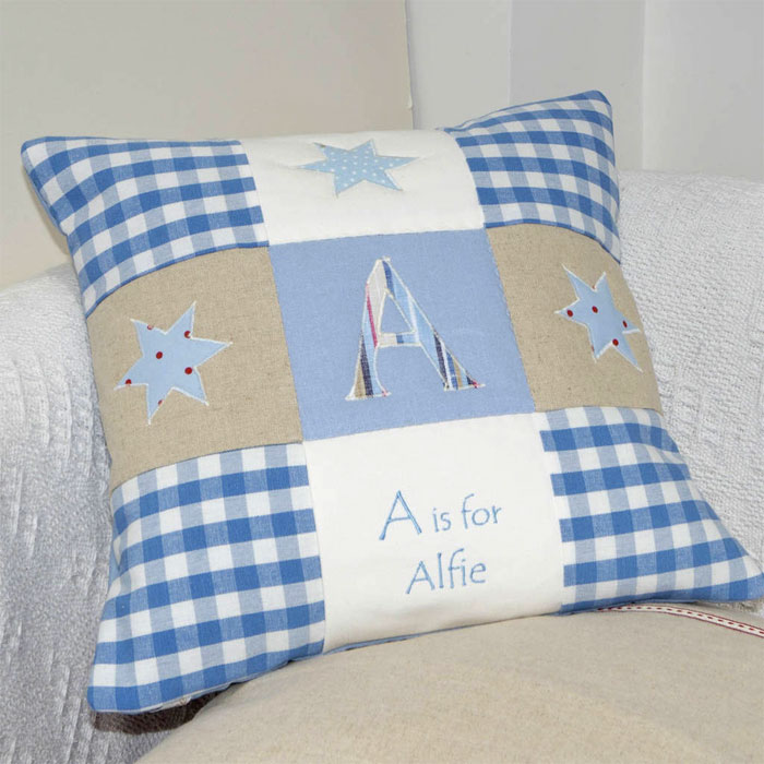 Personalised Embroidered Alphabet Cushion