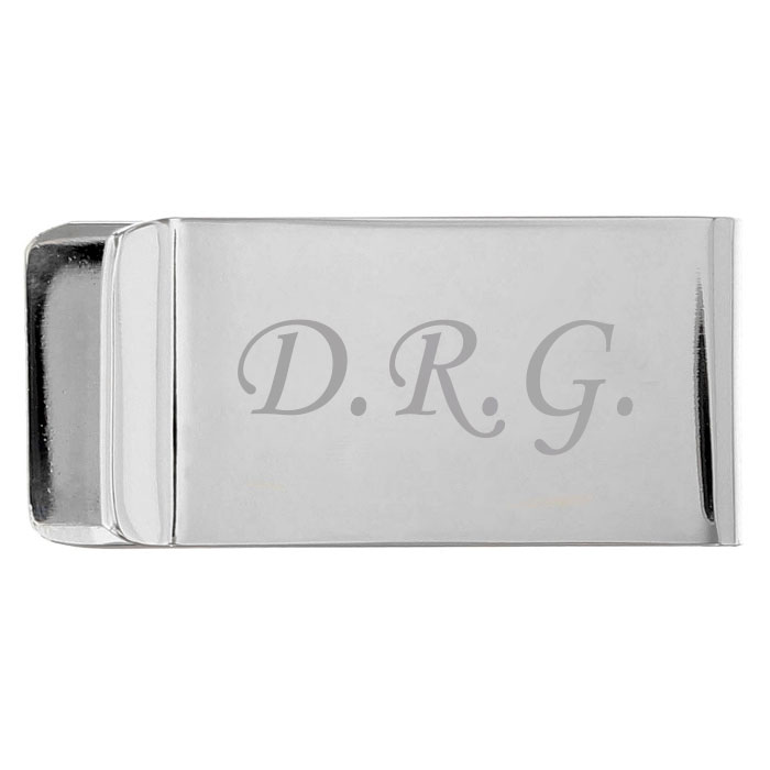 Personalised Silver Plated Engraved Money Clip