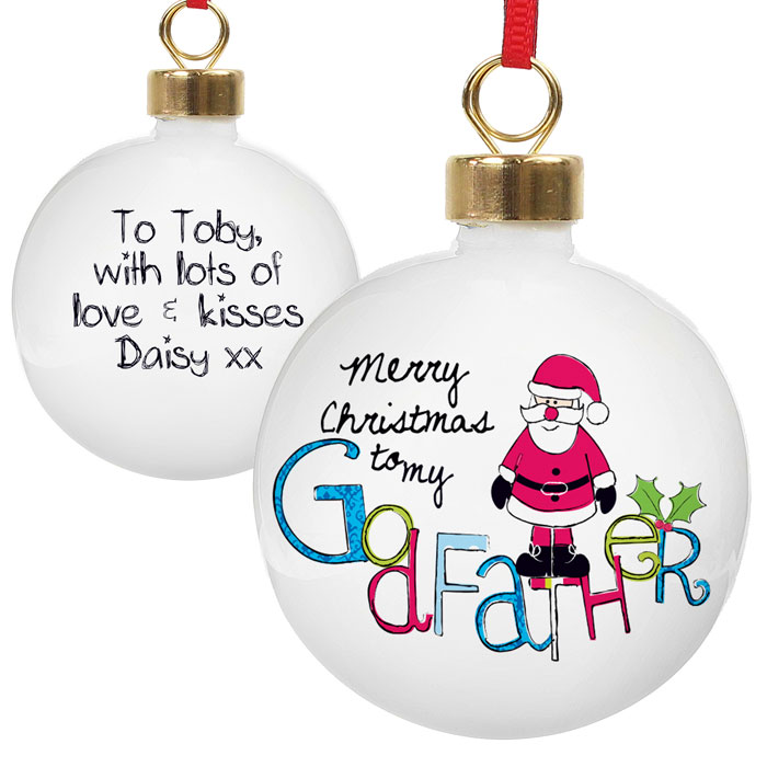 Exclusive Godfather Personalised Christmas Tree Bauble