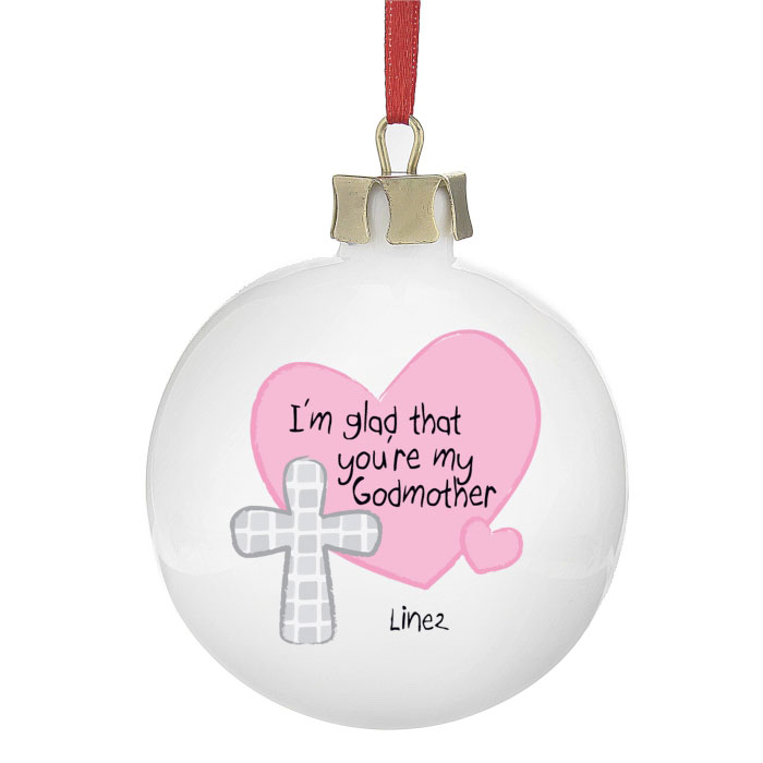 Personalised Godmother Christmas Tree Bauble