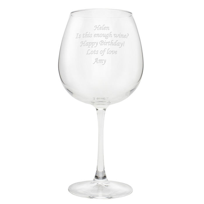 Personalised Whole Bottle of Wine Glass
