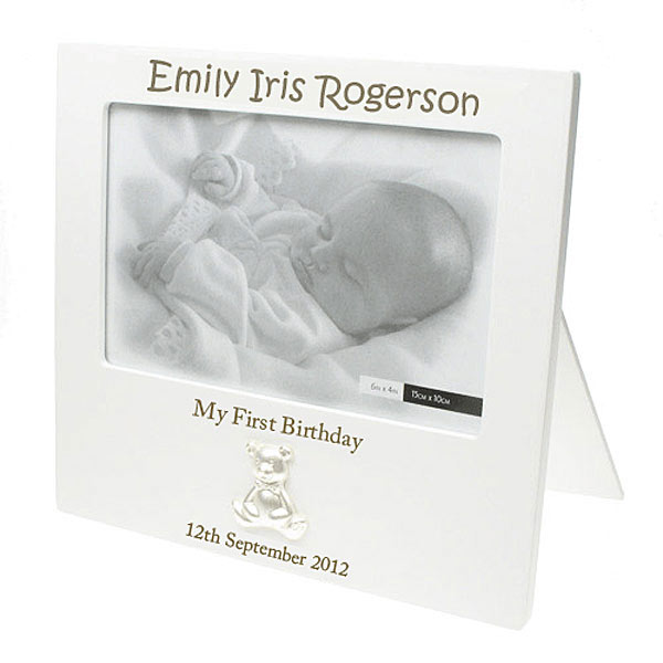 Wooden Laser Engraved Personalised First Birthday Frame
